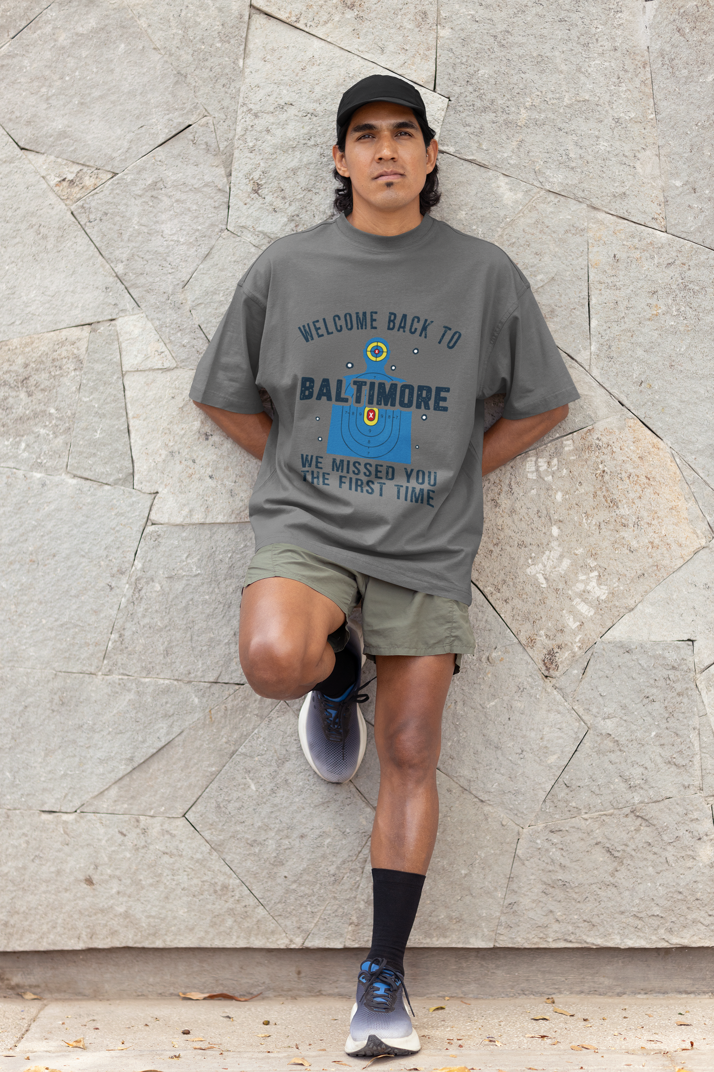 Men's Welcome to Baltimore Funny Shooting Target T-Shirt “We Missed You the First Time” Tee