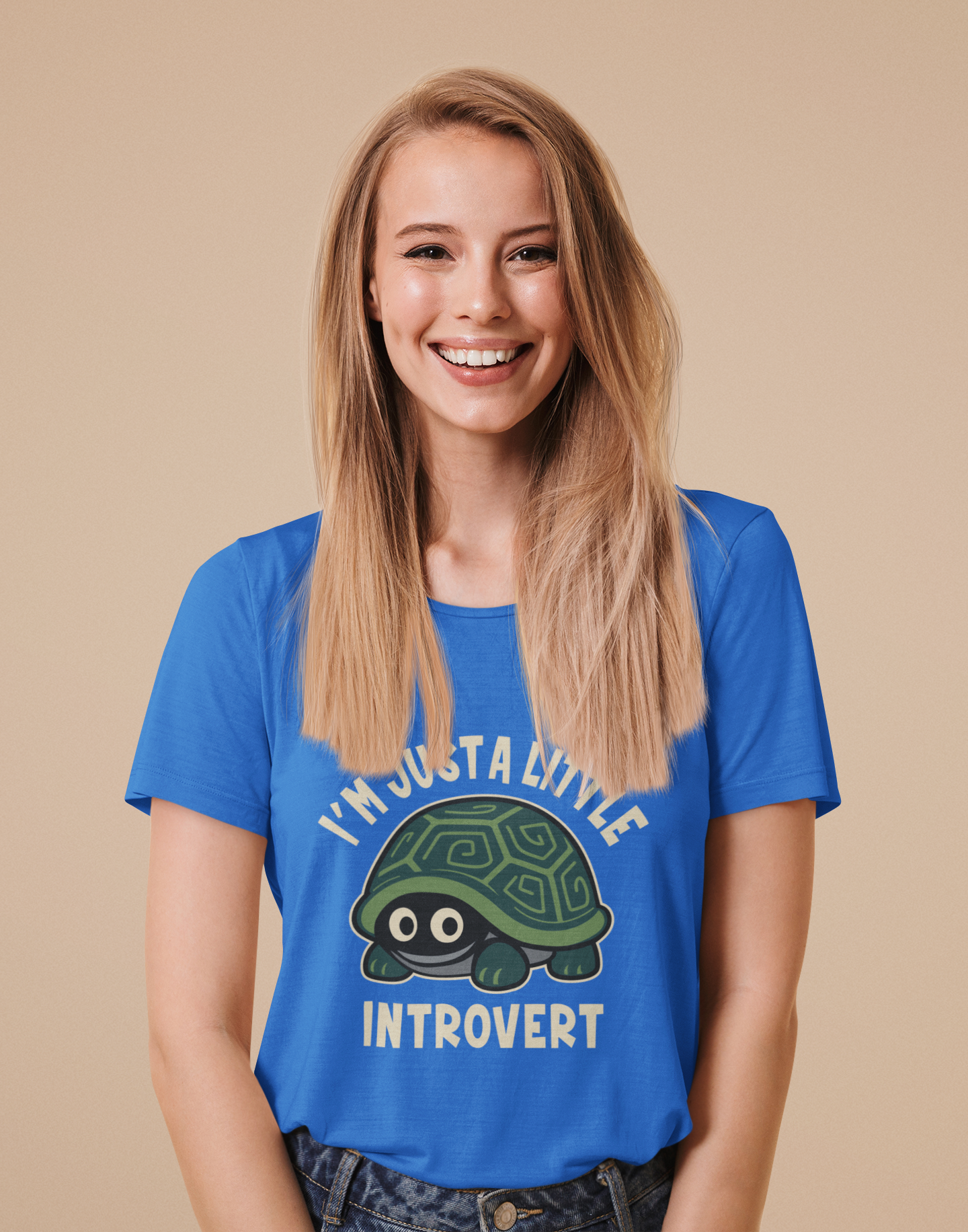 Women's I Am Just A Little Introvert Funny Cute Shy Animal Turtle T-Shirt