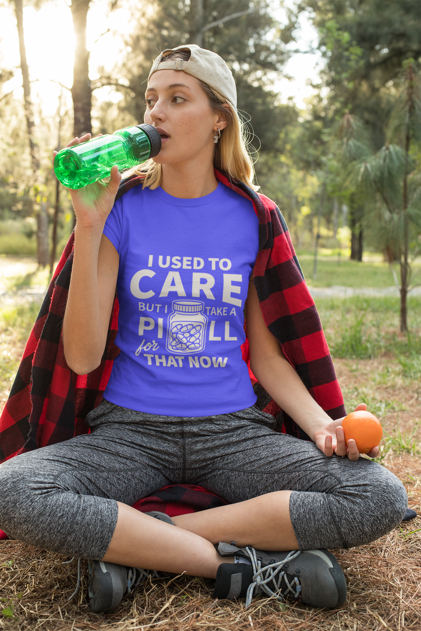 Women's I Used to Care But We Take a Pill for That Now T-Shirt – Funny Antisocial Sarcasm Tee